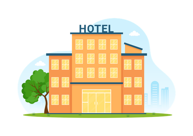 Skyscraper Hotel Building  Illustration