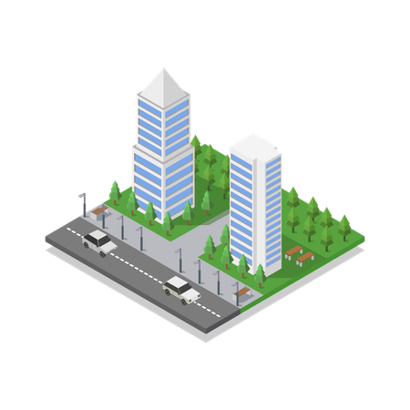 Skyscraper Tower  Illustration