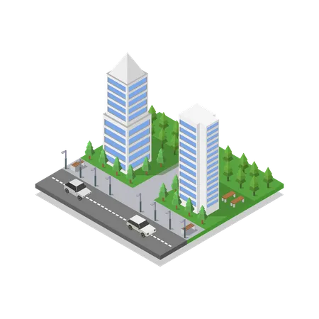 Skyscraper Tower  Illustration