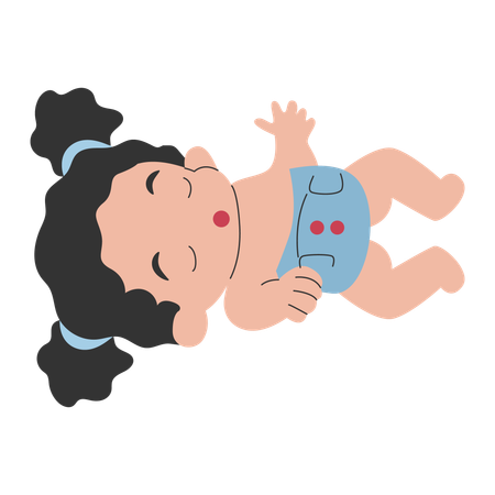 Sleep baby girl  Illustration