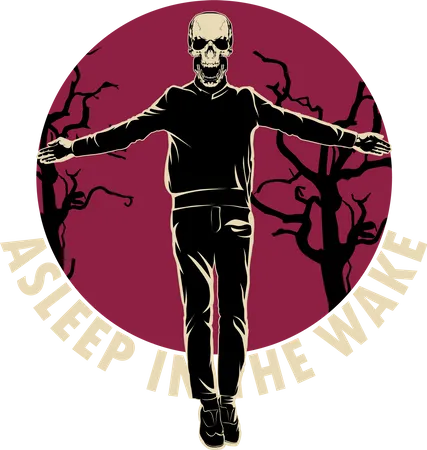 Sleep in the Wake with Skull  イラスト