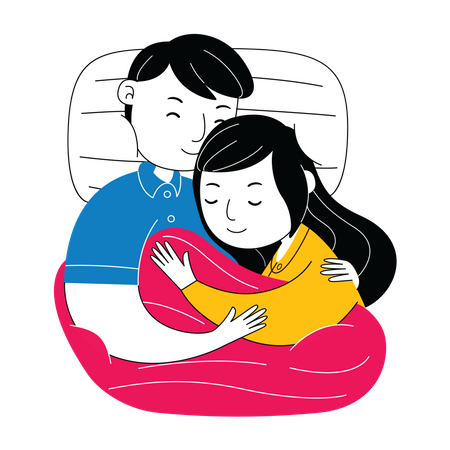 Sleeping couple  Illustration