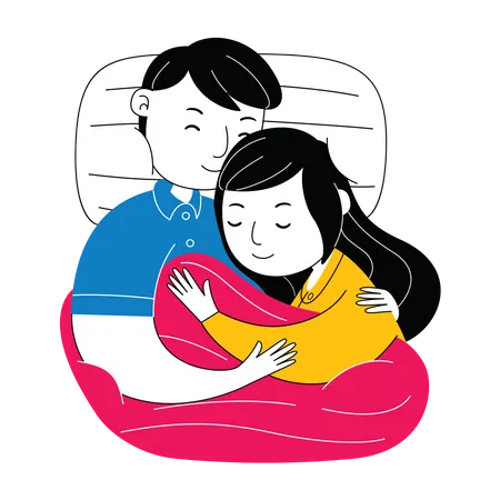 Sleeping couple  Illustration