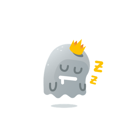 Sleeping Cute Ghost  Illustration