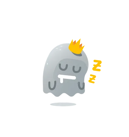 Sleeping Cute Ghost  Illustration