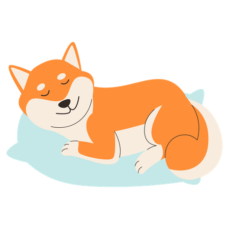 眠っている犬  イラスト