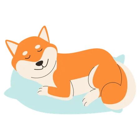 眠っている犬  イラスト