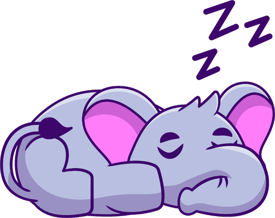 Sleeping Elephant  Illustration