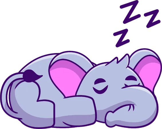 Sleeping Elephant  Illustration