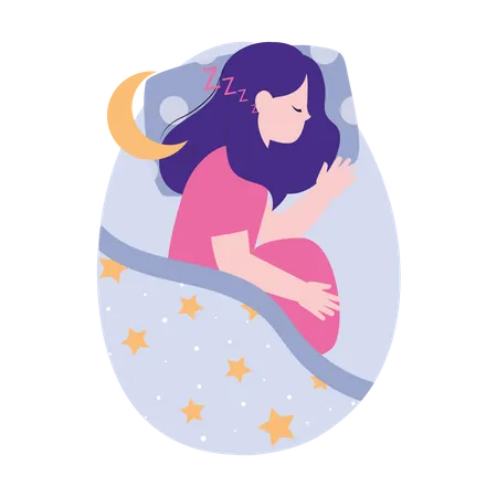 Sleeping girl  Illustration