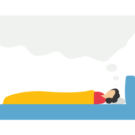 Sleeping man having dream  Illustration