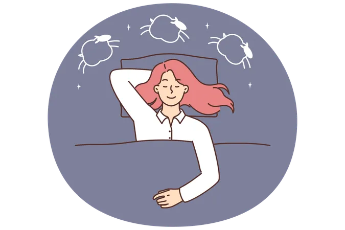 眠る女性  イラスト