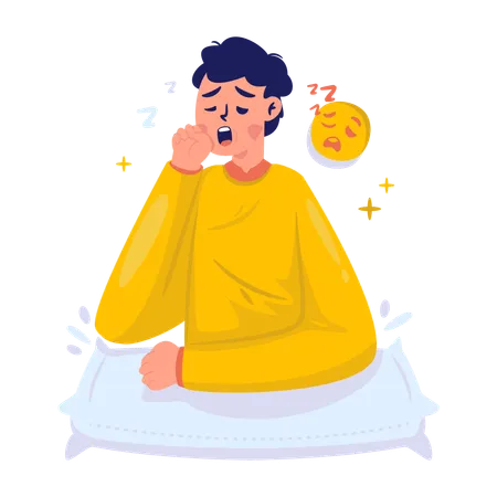 Sleepy boy expression  Illustration