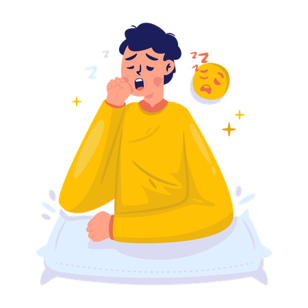 Sleepy boy expression  Illustration