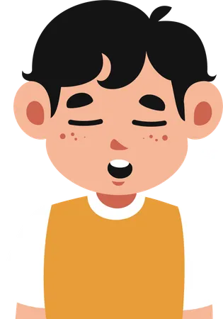 A Charming Depiction Of A Child Struggling To Stay Awake With Droopy Eyes And A Gentle Yawn This Image Captures The Sweet Innocence Of A Sleepy Moment Illustration