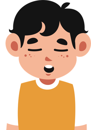 Sleepy Child Expression  Illustration