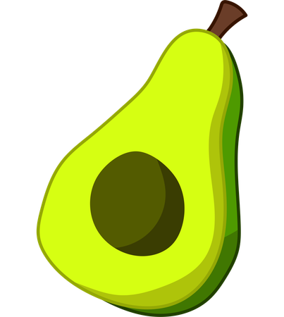 Sliced Avocado  Illustration