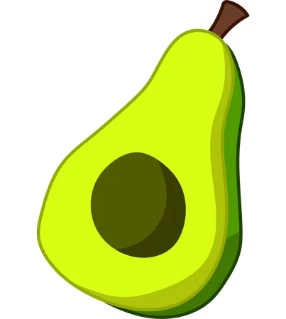 A Detailed Depiction Of A Halved Avocado With Its Stone Intact Emphasizing Its Lush Green Interior And Creamy Texture Illustration