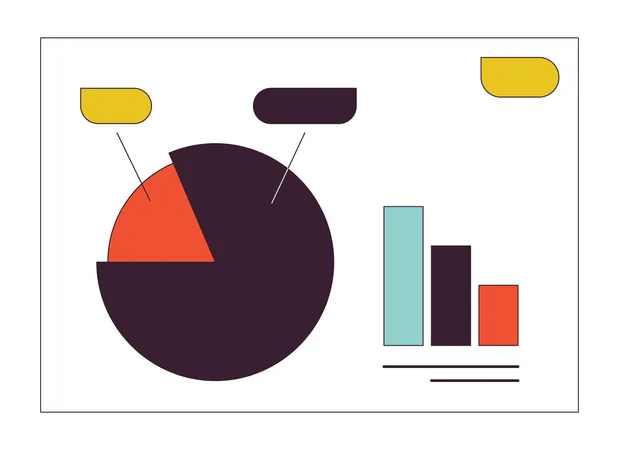 Slide de apresentação de negócios com gráficos  Ilustração