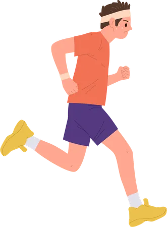 Slim man running marathon  Illustration