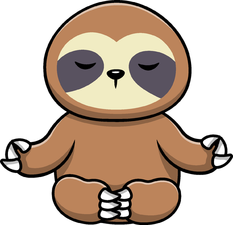 Sloth doing Yoga pose  Illustration