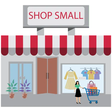 Small Business and Local Stores  Illustration