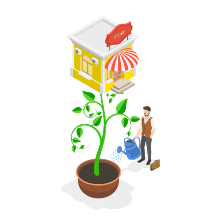 Small Business Growth  Illustration