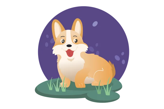 Portrait Of Cute Little Dog Vector Illustration Illustration