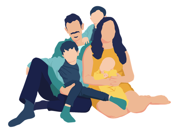 Small Family  Illustration