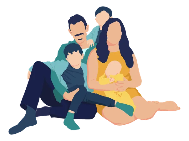 Small Family  Illustration