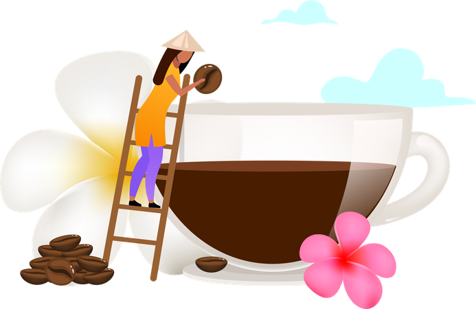 Small family coffee business  イラスト