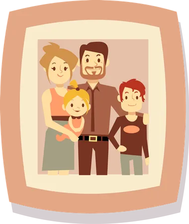 Small family photo  Illustration