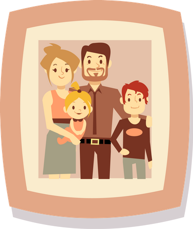 Small family photo  Illustration