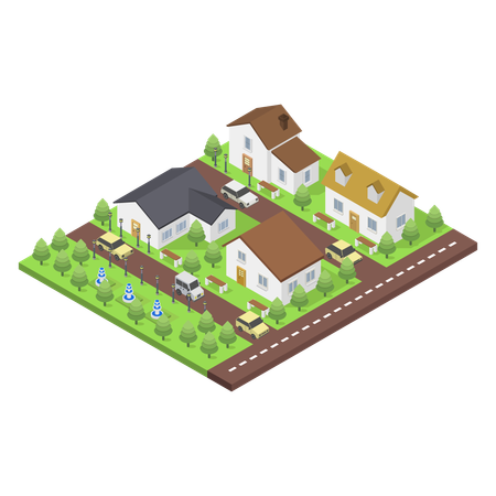 Small Town  Illustration