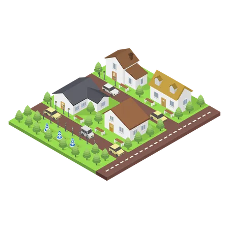 Small Town  Illustration