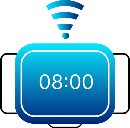 Showcasing A Smart Alarm Clock Interface With A Wi Fi Icon This Graphic Symbolizes The Integr Illustration