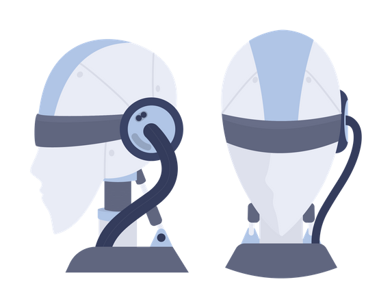 Smart artificial intelligence robot head  Illustration