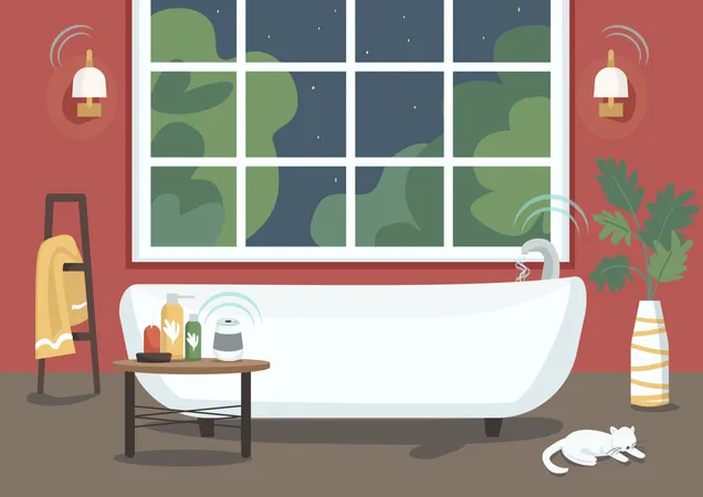 Smart bathtub Illustration