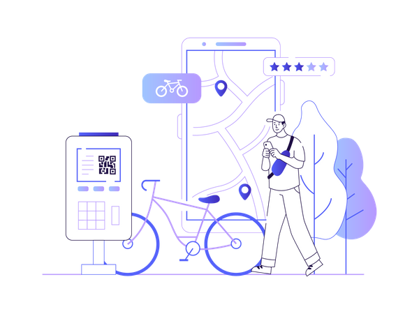 Smart bike system Illustration