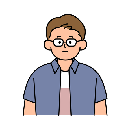 Smart Boy Avatar  Illustration