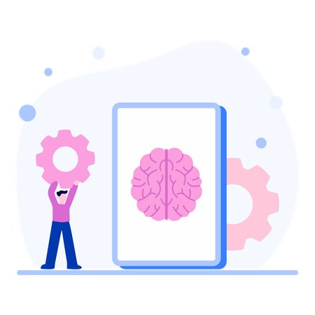 Smart brain processing  Illustration