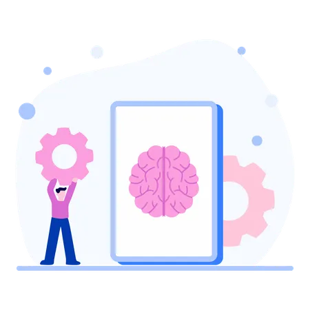 Smart brain processing  Illustration