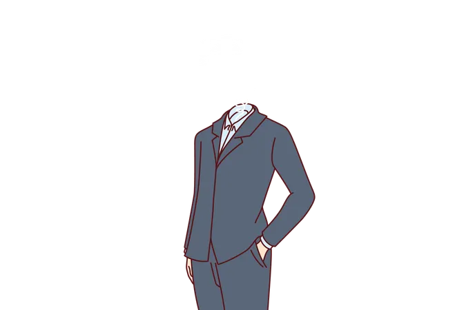Smart Business Man With Brain Instead Of Head And High Intelligence Keeps Hands In Pocket Standing In Formal Suit Smart Guy In Jacket And Shirt Symbolizes Talented Human Capable Creating Own Company Illustration