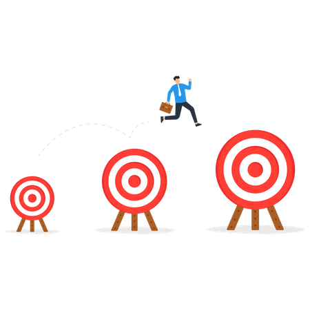 Smart businessman achieving business target  Illustration