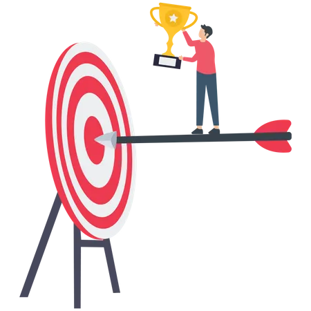 Creative Challenge To Reach Goal And Win Business Idea Motivation And Inspiration To Achieve Target Illustration