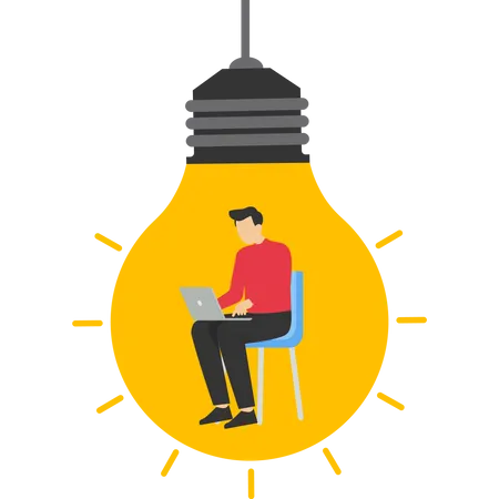 Creativity Generates Concept Brilliant Idea Businessman In A Light Bulb Finds A Good Idea Creativity And Idea Vector Concept It Illustrates The Concept Of Creativity And Intelligence Illustration