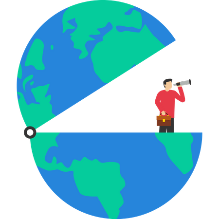 Smart businessman see future opportunity  Illustration