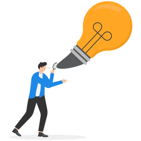 Creativity To Create New Business Idea Or Solution For Work Problem Entrepreneurship To Think About Business Concept Smart Businessmen Blowing Soap Bubble Into Innovation Bright Light Bulb Ideas Illustration