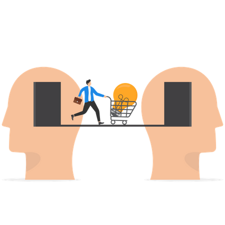 Smart businessmen sharing business knowledge  Illustration