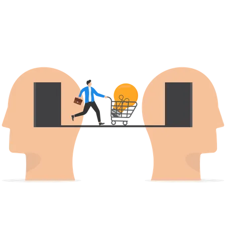 Smart businessmen sharing business knowledge  Illustration